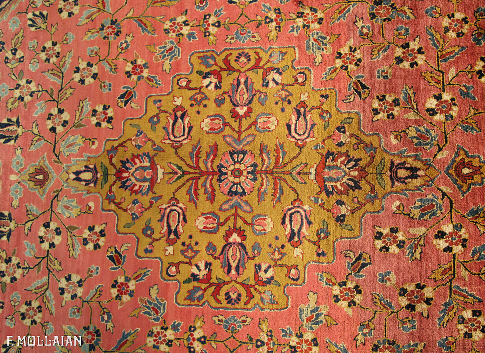 Tapis Persan Antique Kashan Soie n°:92436417